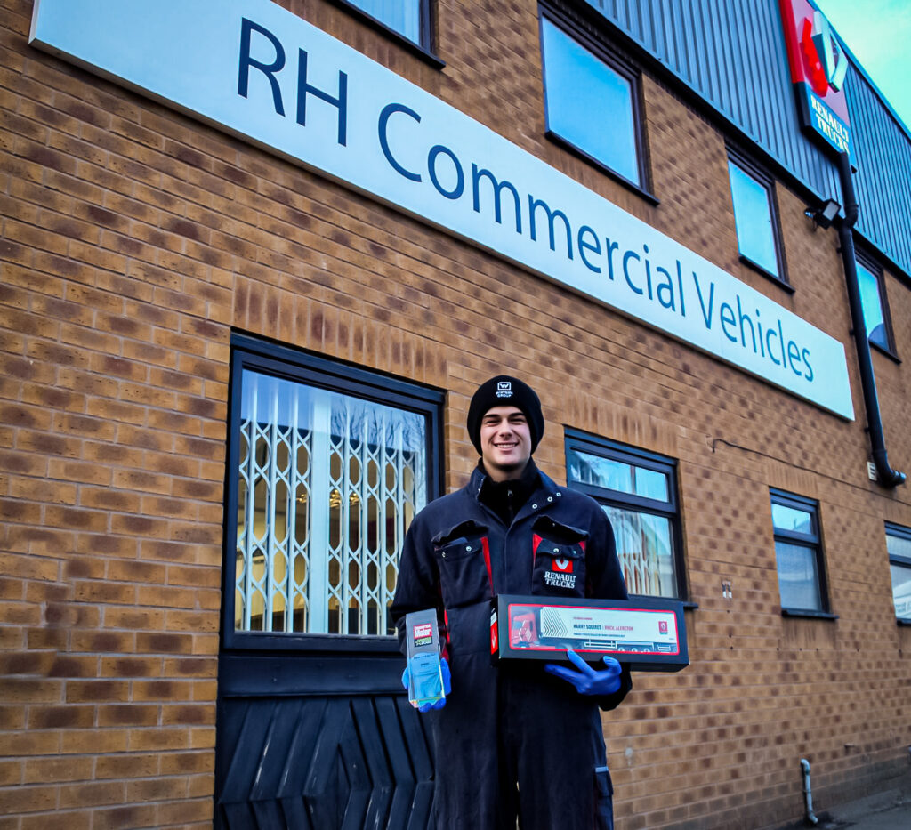 Harry Squires with his awards